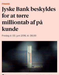 Just ask the Danish bank, jyske bank Why the bank not doe admit Fraud And why the bank not start to apologize all crimes. www.banknyt.dk - What would you say to your bank if they were snatched millions from your account? For alleged interest rate, on a loan, since 1 January 2009, but there is no loan taken. - And you discovered that the bank has lied, exploited That you were ill after a stroke, was was not a problem for jyske bank to deceive you, and for the last 10 years The bank, refuses to quit cheating. -- -- When the Danish banks is cynical and fully aware, about their criminal activities, but nevertheless continue crimes as fraud against the bank's customers. That the Danish customers, do not can trust their own bank Is becoming a huge problem for Denmark, and the Danish bank customers. - And can infect Denmark's reputation, as no-one said that the want to stop the banks many violations of laws and regulations. Ranging from money laundering to the more coarse crimes such as documentary fraud or just fraud - Society can hardly be a major problem for the confidence of the Danish bank's The Danish bank (Jyske bank) Jutland bank has before got a big fine, for money laundering. Money laundering, is a crime against the state, and against all taxpayers in the country, the crime takes place in. - But this does not stop the Danish jyske bank, as now deliberately continues a fraud business. With CEO Anders Dam and Group Management full acept. - Jyske bank is most well known, as the bank is probably good to give bad advice, to earn money to the bank itself. Though the Danish bank is already well known, for providing poor advice that the bank as always hopes for the bad advice is not detected until after 3 years. So the bank with the law can avoid paying compensation with the law in hand. -- -- - - #JYSKE BANK BLEV OPDAGET / TAGET I AT LAVE #MANDATSVIG #BEDRAGERI #DOKUMENTFALSK #UDNYTTELSE #SVIG #FALSK #Bank #AnderChristianDam #Financial #News #Press #Share #Pol #Recommendation #Sale #Firesale #AndersDam #JyskeBank #ATP #PFA #MortenUlrikGade #PhilipBaruch #LES #BirgitBushThuesen #LundElmerSandager #Nykredit #MetteEgholmNielsen #Loan #Fraud #CasperDamOlsen #NicolaiHansen #AnetteKirkeby #SørenWoergaaed #Gangcrimes #Crimes #Koncernledelse #jyskebank #Koncernbestyrelsen #SvenBuhrkall #KurtBligaardPedersen #RinaAsmussen #PhilipBaruch #JensABorup #KeldNorup #ChristinaLykkeMunk #HaggaiKunisch #MarianneLillevang #Koncerndirektionen #AndersDam #LeifFLarsen #NielsErikJakobsen #PerSkovhus #PeterSchleidt - -
